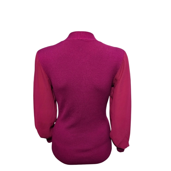 Ted Baker Bryanna Bishop-Sleeve Fuchsia Sweater Sz 2 / US (4-6) - Picture 2 of 4